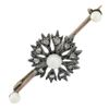 Image 4 : Antique Victorian Gold & Silver 0.30 ctw Diamond & Pearl Floral Bar Pin Brooch