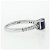 Image 6 : NEW 14K White Gold 1.30 ctw GIA Oval Sapphire Solitaire & Diamond Engagement Rin