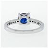 Image 8 : NEW 14K White Gold 1.30 ctw GIA Oval Sapphire Solitaire & Diamond Engagement Rin