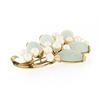 Image 6 : Ming's 14K Gold Marquise Cabochon Jade Cultured Pearl Branch Cluster Pin Brooch