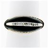 Image 1 : Vintage 14K Yellow Gold .13 ctw Pave Diamond & Domed Custom Cut Black Onyx Ring