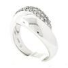 Image 9 : NEW 14k White Gold 0.52 ctw Pave Diamond & Polished Crossover Wide Band Ring