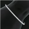 Image 3 : 14k White Gold 6.7" 1.25 ctw Round Prong Diamond Stack Hinged Open Bangle Bracel