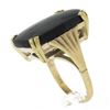 Image 8 : Vintage 9 ctw Yellow Gold 21.3x15.8mm Flat Cushion Black Agate Solitaire Ring
