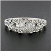 Image 3 : Antique Art Deco Platinum 1.29 ctw GIA Old Mine Diamond Engraved Engagement Ring
