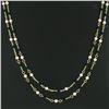 Image 3 : Vintage 18k Gold Long Enamel Pearl By The Yard & Twisted Wire Link 40" Necklace
