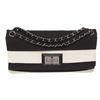 Image 1 : Chanel Black White Canvas 2.55 Reissue Flap Shoulder Bag