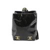 Chanel Black Patent Leather CC Shoulder Bucket Bag