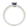 Image 8 : New 14k Gold 0.70 ctw Square Cut Sapphire Diamond Solitaire Stack Engagement Rin