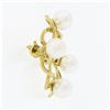 Image 5 : Vintage 14k Yellow Gold Alternating Infinity White Pearl Open Wreath Pin Brooch