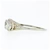 Image 6 : Antique Art Deco 18k White Gold 0.45 ctw European Diamond Solitaire Filigree Rin