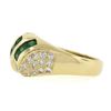 Image 6 : 18k Gold 1.65 ctw Square Step Cut Emerald w/ Diamond Domed Statement Band Ring
