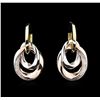 0.58 ctw Diamond Earrings - 14KT Tri-Color Gold