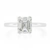 Image 4 : NEW Platinum 1.88 ctw GIA Old Emerald Cut Prong Diamond Solitaire Engagement Rin