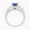 Image 8 : Vintage Platinum 1.48 ctw Round Sapphire Solitaire Diamond 3 Stone Engagement Ri