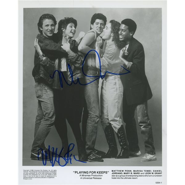 Matthew Penn and Marisa Tomei signed "Playing for Keeps" movie photo