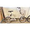 Image 2 : CAVELLI WHITE FOLDING BIKE WITH FRONT BASKET & REAR RACK