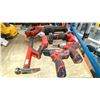 Image 1 : MILWAUKEE CORDLESS SAWZALL, GRINDER, IMPACT DRILL, STICK LIGHT, DRILL, 3 BATTERIES & HAMMER * NO