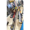 Image 2 : WORKSHOP HALOGEN WORK LIGHT, CROWBARS, AXES, BASEBALL BAT & GARGEN SHEERS