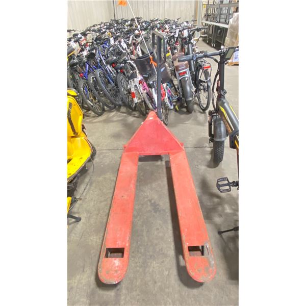 ORANGE 5000LB INDUSTRIAL PALLET JACK * NEEDS REPAIR *