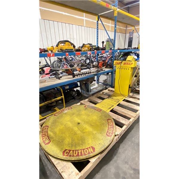 FAST WRAP TURNTABLE PALLET WRAPPING MACHINE WITH FOOT PEDAL CONTROL