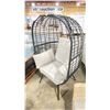Image 2 : PATIO BLISS BLACK WRAPPED CAST ALUMINUM OUTDOOR PATIO ACCENT EGG CHAIR WITH GREY CUSHION