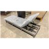 Image 2 : PATIOFLARE LAURA PF-CH340PS-GY GREY PLASTIC RATTAN OUTDOOR PATIO LOUNGER WITH GREY CUSHIONS