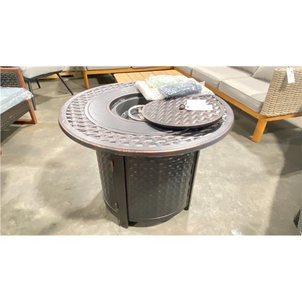 PARAMOUNT FP-545 BRONZE CAST ALUMINUM 33" ROUND PROPANE OUTDOOR FIRE TABLE WITH CONVERTIBLE BURNER