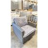 Image 2 : PATIOFLARE WHITNEY PF10017 GREY PLASTIC RATTAN OUTDOOR PATIO ARM CHAIR WITH GREY CUSHIONS