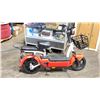 Image 2 : SKLP RED/WHITE FULL SUSPENSION ELECTRIC MINI SCOOTER W/ BASKET & LUGGAGE RACK *HAS KEYS & CHARGER*