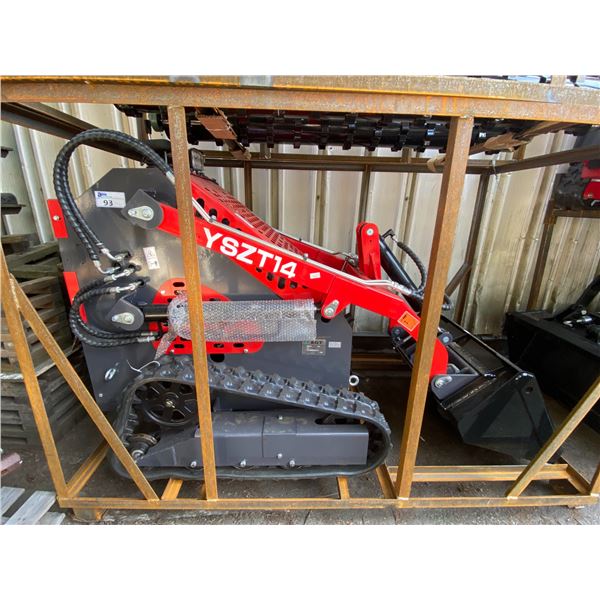 2025 AGT INDUSTRIAL YSZT14 GAS POWERED RUBBER TRACK RIDE ON MINI SKID STEER WITH ATTACHED