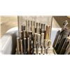 Image 2 : BIN OF ASSORTED LETTER & NUMBER STAMP SETS, DRILL BITS AND MORE