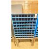 Image 2 : 72 SECTION HARDWARE STORAGE SHELF ON METAL STAND