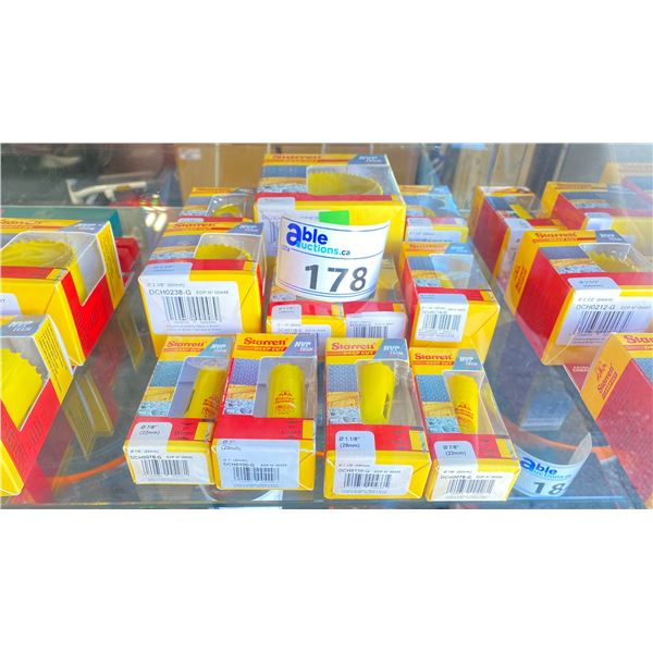 ASSORTED STARRETT DEEP CUT HOLE SAW BLADES