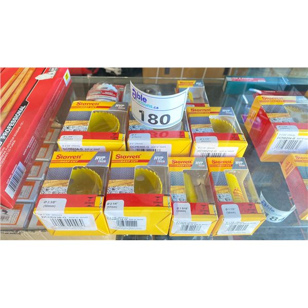ASSORTED STARRETT DEEP CUT HOLE SAW BLADES & TAP AND DIE BITS