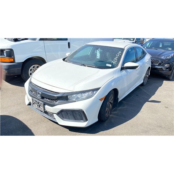 2017 HONDA CIVIC TURBO, 4DRSD, WHITE, VIN SHHFK7H23HU300324