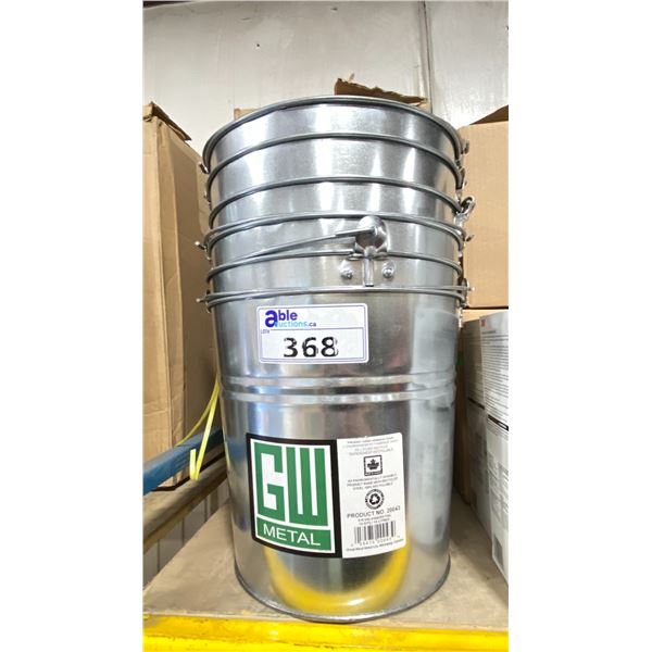 2 STACKS OF GALVANIZED METAL BUCKETS