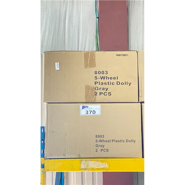 4- 5 WHEEL PLASTIC DOLLIES FOR GARBAGE CANS