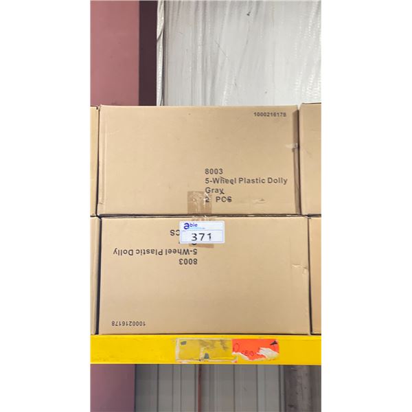 4- 5 WHEEL PLASTIC DOLLIES FOR GARBAGE CANS