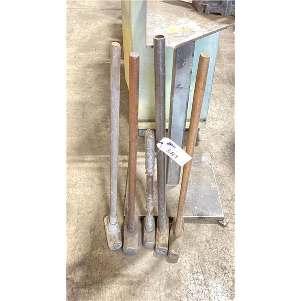 GROUP OF 5 INDUSTRIAL SLEDGEHAMMERS *ASSORTED SIZES*