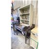 Image 2 : METAL HEAVY DUTY SHOP TABLE WITH MOUNTED BENCH VICE & STORAGE CABINET