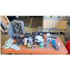 Image 1 : ASSORTED ITEMS INCLUDING SHOES, FLIP FLOPS, OIL, OIL FILTER, SPARRING GLOVES, CAMERA ACCESSORIES,