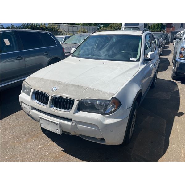 2006 BMW X3 2.5I 4DRSW WHITE VIN WBXPA73486WC53114