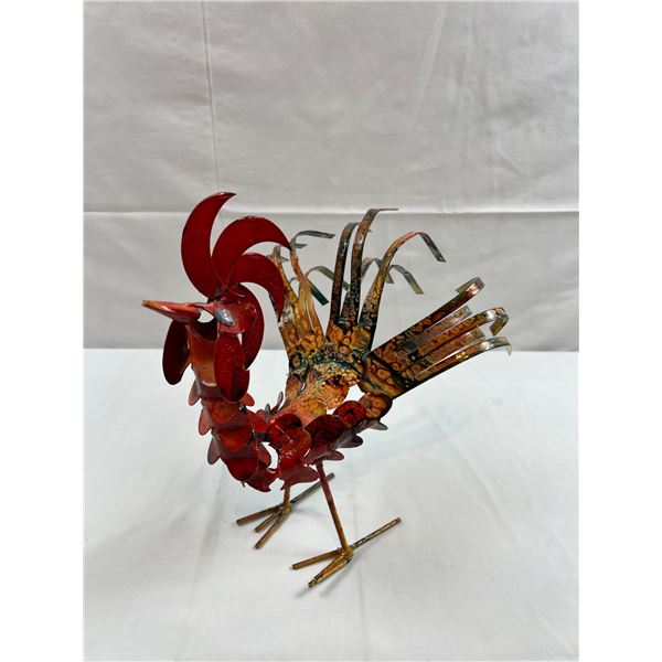 Metal Rooster Sculpture