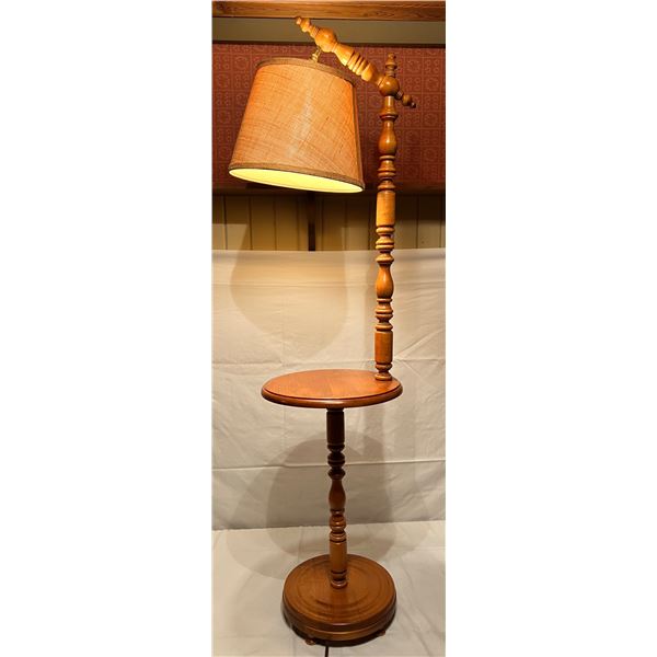 Retro Wood Floor Lamp Table
