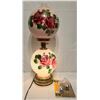 Image 1 : Floral Double Globe Hurricane Lamp