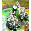 Image 6 : 14K White Gold Emerald and Diamond Earrings