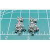 Image 8 : 14K White Gold Emerald and Diamond Earrings