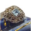 Image 1 : Square-Cut Sky Blue Topaz Well-Made Ring .925
