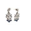 Image 4 : Blue Sapphire Chandelier Earrings Diamond Accent